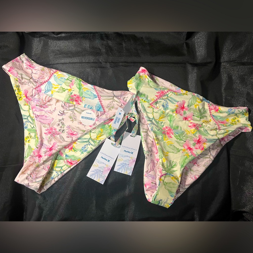 NWT Hurley x Love Shack Fancy Reversible Bikini Bottom